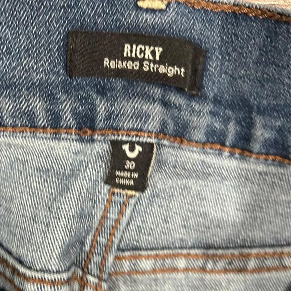 True Religion Ricky Relaxed Straight blue jeans 30x3